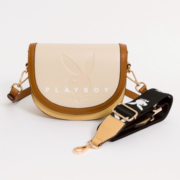 PLAYBOY - 翻蓋斜背包 Retro sweetheart系列 - 黃色