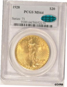 アンティークコイン NGC PCGS Saint Gaudens Gold Double Eagle Coin MS64 CAC Sticker Older Holder