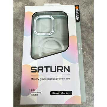 【清庫存】Solide iPhone 15 Pro Max 磁吸 鼠尾草綠 土星 背板一體 i15手機殼 15 保護殼