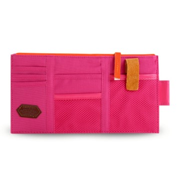 車用多功能遮陽板收納袋  桃紅色  1個