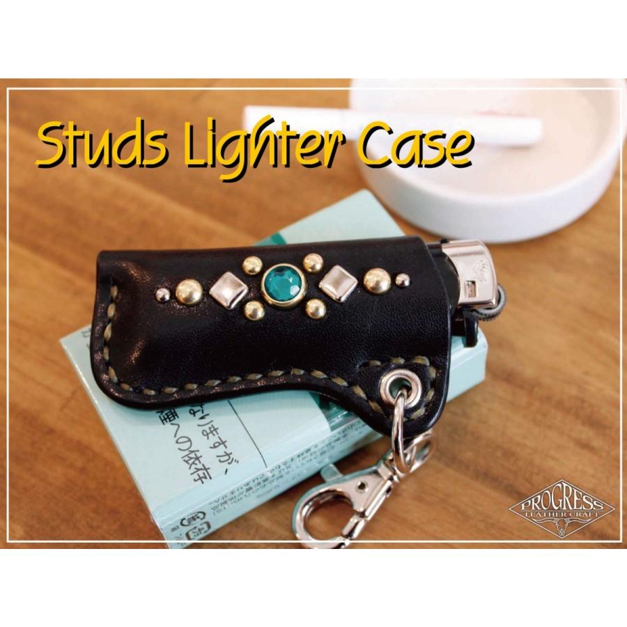 Studs ライターケース 栃木レザー サドルレザー ハンドメイド 100円ライター対応 本革