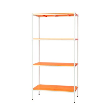 【dayneeds】松木 90x45x180公分 四層烤白柚木板收納層架