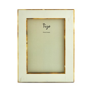 Tizo Natural White Faux Horn Border Frame, 8 x 10