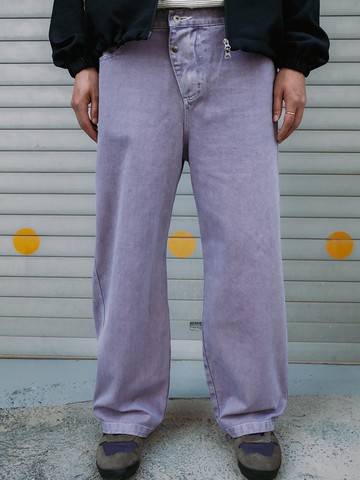 Latched Tapered Twill Pants_Washed Purple