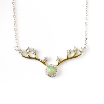 蛋白石 925 純銀 型墜飾項鍊