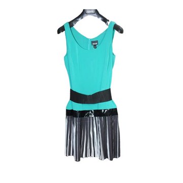 Just Cavalli 女士春夏三件套設計感無袖荷葉擺連衣裙A字裙 IT40