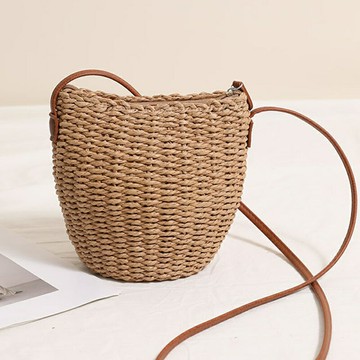 現貨+預購 女草編包手提包渡假單肩側背包大容量藤編織包包-小背簍74ly85【獨家進口】【米蘭精品】