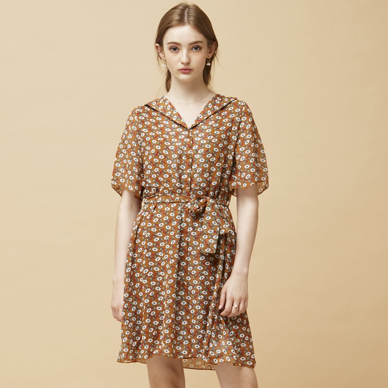 プライベートビーチ Privatebeach レトロ花柄ワンピース オレンジ 通販 Lineポイント最大3 0 Get Lineショッピング