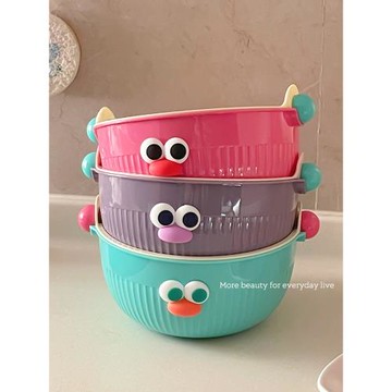 圓球雙層瀝水籃新款家用多巴胺洗水果籃子廚房濾水果盤淘米洗菜盆