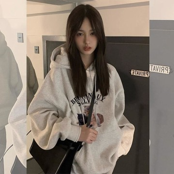 已售9642件💖赤道少女 oversize 連帽衛衣 帽t 衛衣 秋冬上衣 長袖上衣 ins 風衣服 潮牌衣服 加絨加