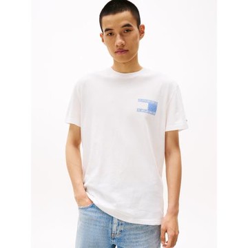 (免運)Tommy25春夏新款男裝純棉休閑復古佩斯利旗標印花圓領短袖T恤上衣