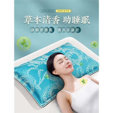 純決明子枕頭全填充護頸椎助睡眠兒童睡覺專用單成人硬枕芯旗艦店