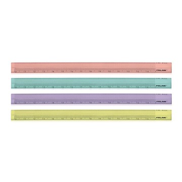 MILAN 可透視三角尺_15公分 (4色顏色隨機)  粉嫩色系  1支