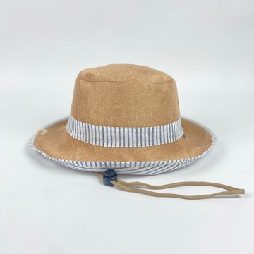 VA.outdoor VA凹豆 超輕量雙面手感草帽 漁夫帽 淺藍條紋