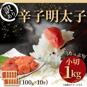 大満足！訳あり！無着色辛子明太子 小切1kg(100g×10p)