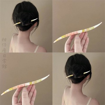 🔥2件9折🍊臺北出貨🍊可開發票法式醋酸髮簪現代日常簪子頭飾簡約通勤發插髮釵慵懶風丸子頭髮飾