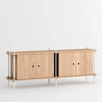 丹麥 MOEBE 寬版雙門多媒體櫃組合 白橡