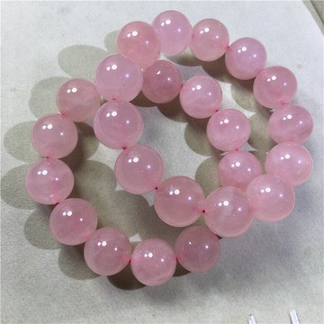 天然粉晶冰粉手 大粒工廠清 物水冰 女款招桃花水晶