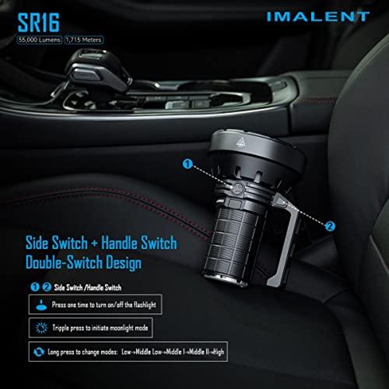 IMALENT SR16 懐中電灯 強力 高光度 55000ルーメン 最強 遠距離照射 1715メートル アウトドア 明るい 軽量 手持ちトーチ ライ  | LINEブランドカタログ