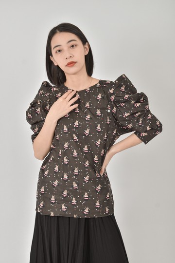 paul joe sister純棉圖案棕色短袖