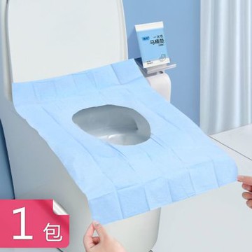 【荷生活】雙層加厚加長大尺寸馬桶墊 黏膠式便攜不易移位防水馬桶墊-十片裝1包組