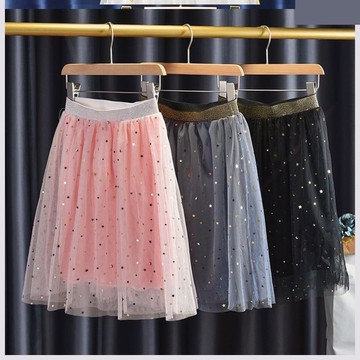 女童半身裙夏天夏季新款中大童網紗洋氣短裙女孩紗裙夏裝裙子