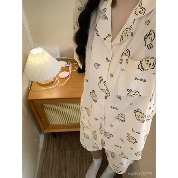 BA【限時特賣】睡衣 居家睡衣 性感睡衣 女生睡衣 吉伊卡哇睡衣女夏季烏薩奇短袖薄款日係可愛甜美學生可外穿家居服L