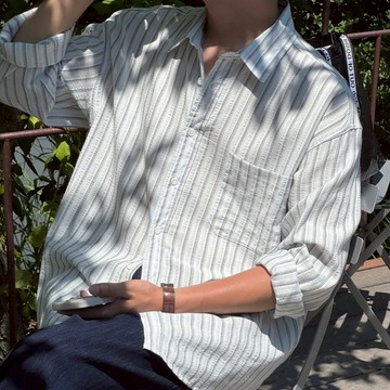 【Metanoia】🇰🇷韓製 寬鬆條紋襯衫