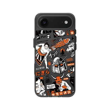 iPhone Air Clear (相機按鈕) 酷墨灰 - Paiheme Studio - Black Orange Mix-透明