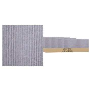 YOUFONE 日式免膠黏貼式寵物地墊 可水洗 10個  30 x 30cm  淺灰色  1組
