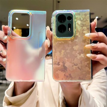 炫彩鐳射適用oppofindn2手機殼折疊屏oppo find n2硅膠保護套OPPO新款findn2透明防摔軟殼時尚女款n2前后翻蓋