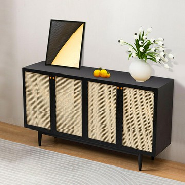 公司貨 最低價  藤編電視櫃餐邊櫃簡約玄關茶水客廳儲物櫥櫃