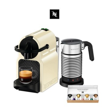 【Nespresso】膠囊咖啡機Inissia & Aeroccino4全自動奶泡機組/贈咖啡組