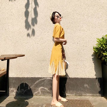 法式梗桔chic甜美森系夏季女很仙法國小眾V領套裝連衣裙2022新款