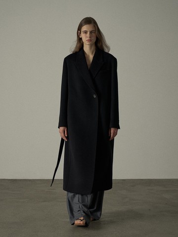 Cashmere Belted Coat (Black)