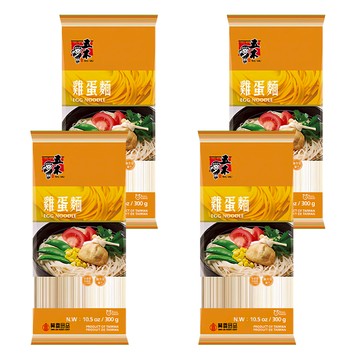 五木 雞蛋麵  外軟內Q，口感絕佳  300g  4包