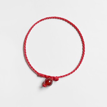 紅瑪瑙紅線四股編超細蠟線編織手環(正紅)