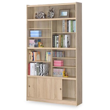 時尚屋 [RC8]格納4x7尺玻璃滑門式書櫃RC8-C47免組裝/免運費/書櫃