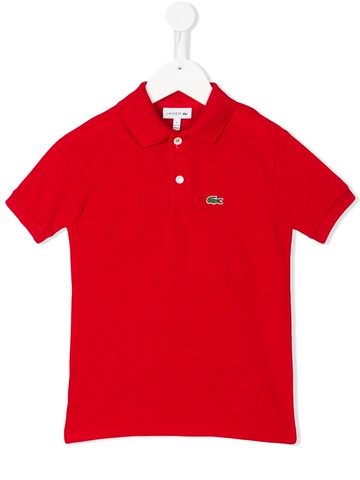 Lacoste Kids - logo embroidery polo shirt - kids - Cotton - 6 yrs - Red