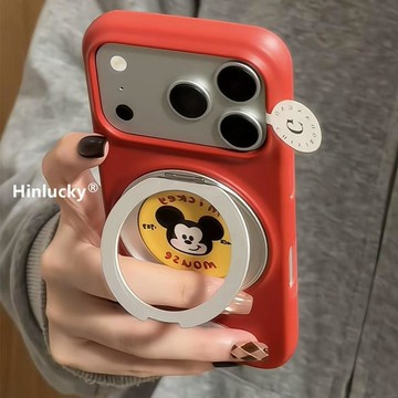 Hinlucky日韓可愛卡通米奇360支架適用蘋果17手機殼iphone16proma