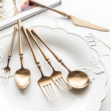 歐式復古刀叉勺 甜品勺 甜品叉 咖啡勺 牛排刀主餐刀叉勺拉絲啞光