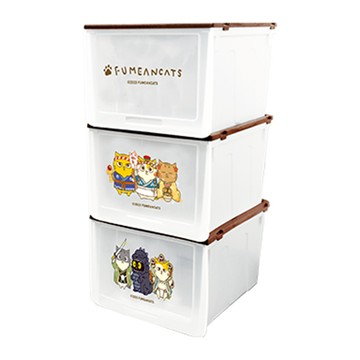 收納王妃 黃阿瑪的後宮生活防塵收納鞋盒 3個  33 x 26.5 x 21.5cm  日式貓貓  1組