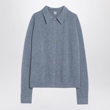 Grey melange cashmere cardigan