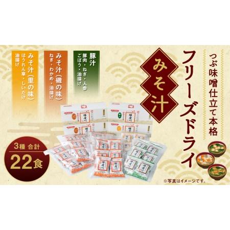 ふるさと納税 つぶ味噌仕立て 本格 フリーズドライ みそ汁 磯の味 ＆ 里の味 ＆ 豚汁 22食セット 味噌汁 熊本県人吉市