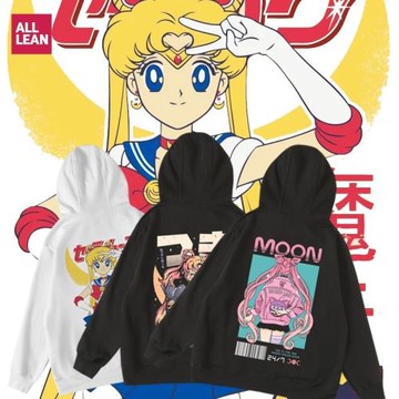 動漫二次元美少女戰士卡通印花周邊加絨連帽寬松衛衣秋冬男女bf