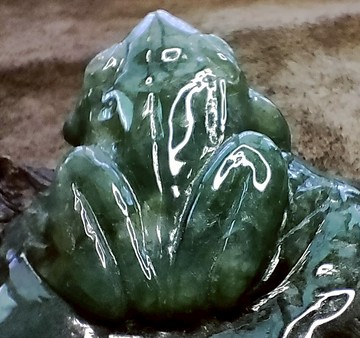 翡翠擺件-呱呱來財 -平安富貴.天然翡翠緬甸玉A貨