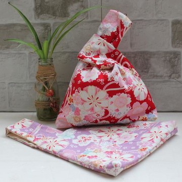 相如手作日式純棉提花手拎套結包手結袋散步休閑包有內袋隔層