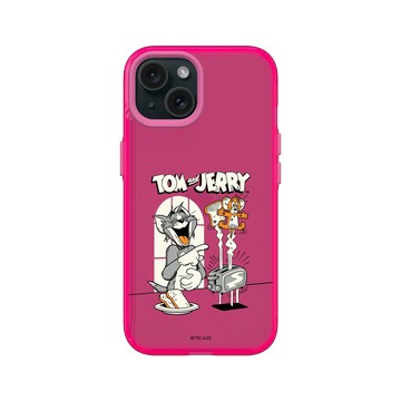 iPhone 15 Clear 粉漾桃 - 湯姆貓與傑利鼠 Tom and Jerry - 廚房攻防戰