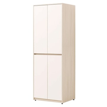 文創集 山多利雙色2.5尺四門內雙吊衣櫃-76x58x200cm免組