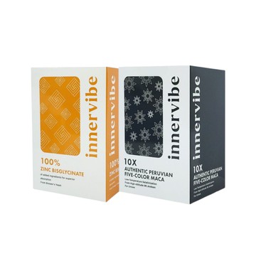 【魅力巔峰戰力組】innervibe裡好 10X濃縮頂級五色能量瑪卡膠囊+螯合鋅活力膠囊